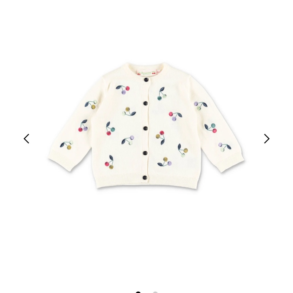 NWOT Bonpoint embroidered cherry cardigan, 2T